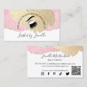 Carte De Visite Élégant Lash Extensions Beauté (Devant / Derrière)