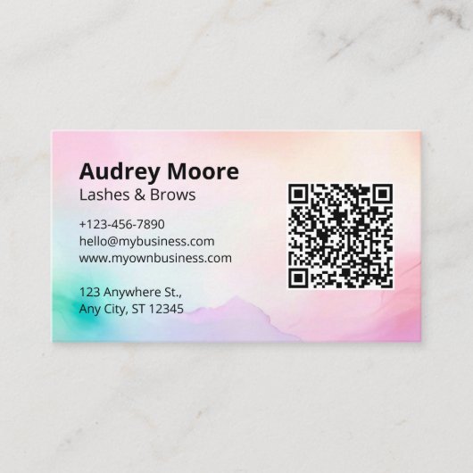 Carte De Visite Élégant Lashes Brows Lash Tech Eyelash (Devant)