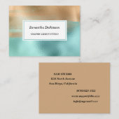Carte De Visite Elégant latte de caffe moderne et turquoise  (Devant / Derrière)