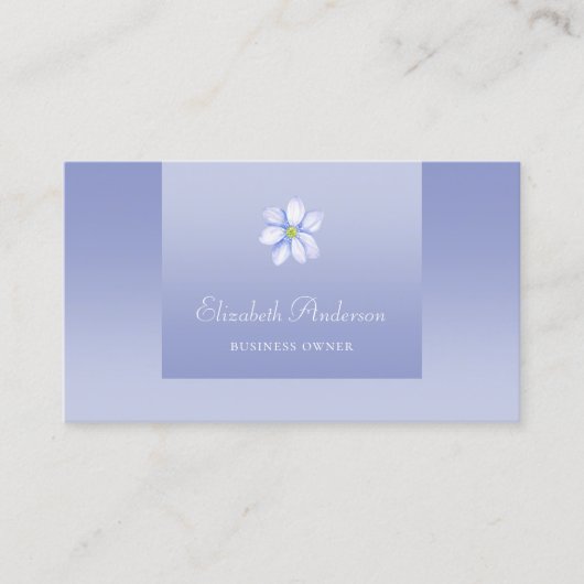 Carte De Visite Élégant Lavande Dégradé Violet Logo Floral (Devant)