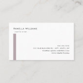 Carte De Visite Élégant Lavender Bordure Professionnelle Minimalis (Dos)