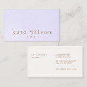 Carte De Visite Élégant Lavender Leather Professionnel (Devant / Derrière)