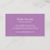 Carte De Visite Élégant Lavender Script Professional Monogramme (Dos)