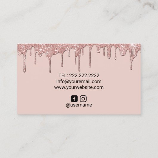 Carte De Visite Élégant lecteur Rose d'or rose vif (Dos)