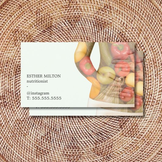 Carte De Visite Élégant Légumes propres corps nutritionniste