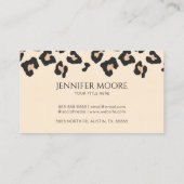 Carte De Visite Elégant Leopard Cheetah Imprimer Brown Black Custo (Dos)