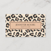 Carte De Visite Elégant Leopard Cheetah Imprimer Brown Black Custo (Devant)
