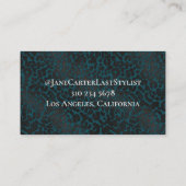 Carte De Visite Élégant léopard noir sur Poster de animal vert (Dos)