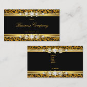 Carte De Visite Elégant Léopard Or Noir L'Original 3 (Devant / Derrière)