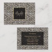 Carte De Visite Élégant léopard poster de animal motif (Devant / Derrière)