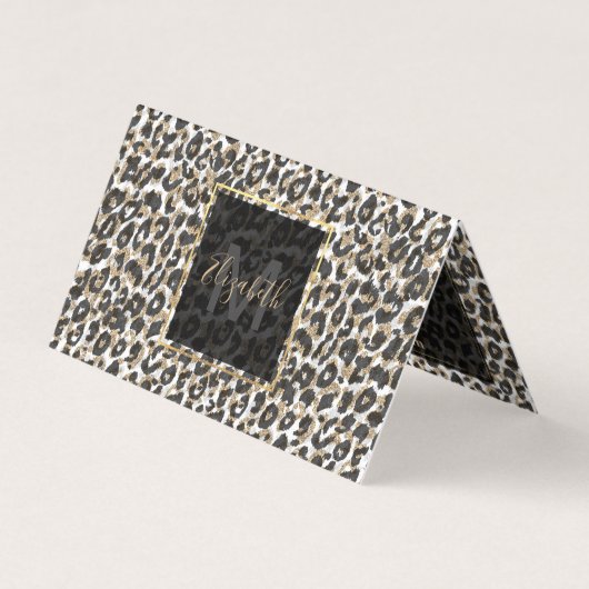 Carte De Visite Élégant léopard poster de animal motif (Devant)