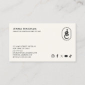 Carte De Visite Élégant Lettres Logo Logo ivoire (Dos)