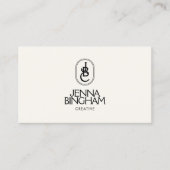 Carte De Visite Élégant Lettres Logo Logo ivoire (Devant)