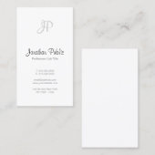 Carte De Visite Élégant Libre Script Monogramme Moderne Nettoyer T (Devant / Derrière)