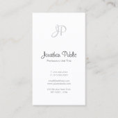 Carte De Visite Élégant Libre Script Monogramme Moderne Nettoyer T (Devant)