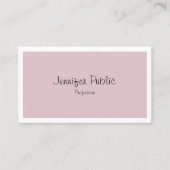 Carte De Visite Elégant Libre Script Propre Design Plaine tendance (Devant)