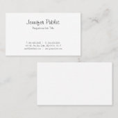 Carte De Visite Élégant Libre Script Simple Tendance Plaine Modern (Devant / Derrière)