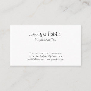 Carte De Visite Élégant Libre Script Simple Tendance Plaine Modern