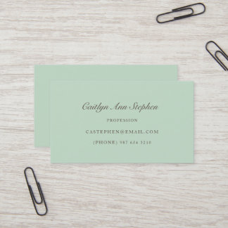 Carte De Visite Elegant Light Teal Business Card