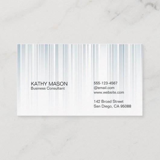 Carte De Visite élégant | Lignes Vert bleu (Dos)
