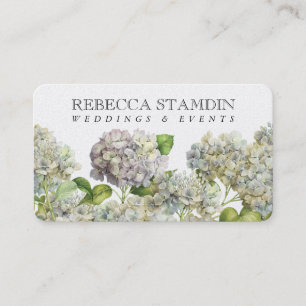Carte De Visite Élégant Lilac Hydrangea Floral Professionnel