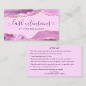 Carte De Visite Élégant Lilac violet Marbre Agate Extension Lash (Devant / Derrière)