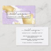 Carte De Visite Elégant Lilac violet or brosse moderne (Devant / Derrière)