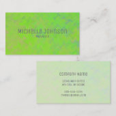 Carte De Visite Elégant Lime Green Marbling look professionnel (Devant / Derrière)