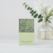 CARTE DE VISITE ÉLÉGANT LIME VERT BLACK DAMASK MODÈLE FLORAL (Debout devant)