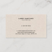Carte De Visite Elégant lin beige & stand dans le logo (Dos)