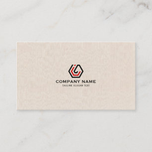 Carte De Visite Elégant lin beige & stand dans le logo
