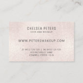 Carte De Visite Elégant Linge Look Rose Gold Blush Shimmer (Dos)