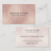 Carte De Visite Elégant Linge Look Rose Gold Blush Shimmer (Devant / Derrière)