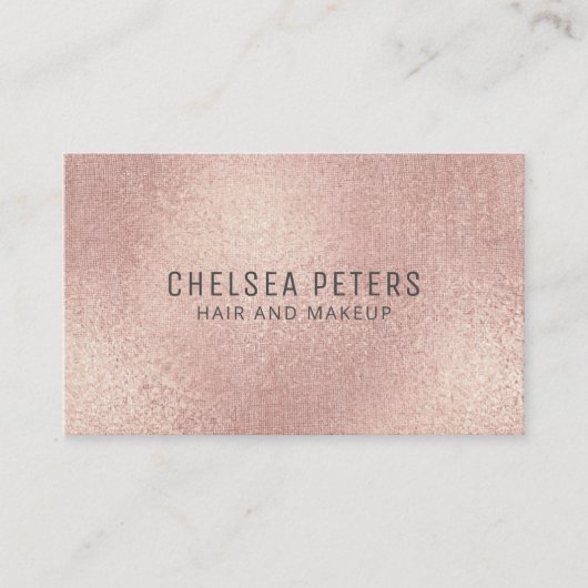 Carte De Visite Elégant Linge Look Rose Gold Blush Shimmer (Devant)