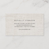 Carte De Visite Elégant Linge Revêtement Oiseau Nest Professionnel (Dos)