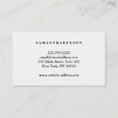 Carte De Visite Elégant logo couleur de l'eau Zen Yoga Soigner la  (Dos)