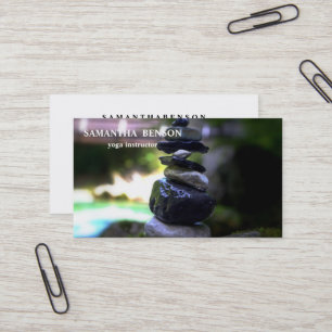 Carte De Visite Elégant logo couleur de l'eau Zen Yoga Soigner la 