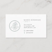 Carte De Visite Élégant logo de beauté florale verte (Dos)
