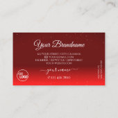 Carte De Visite Élégant logo de Diamants Rouge Vin (Dos)