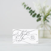 Carte De Visite Élégant logo de script Merci Petite marque (Debout devant)