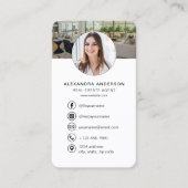 Carte De Visite Élégant Logo du code QR immobilier (Devant)