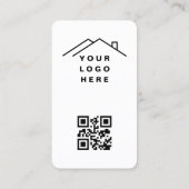 Carte De Visite Élégant Logo du code QR immobilier (Dos)