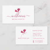 Carte De Visite Élégant logo floral *Gloriosa* naturel fleuriste. (Devant / Derrière)