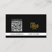 Carte De Visite Élégant logo GRIY QR code golden gradient diviseur (Devant)