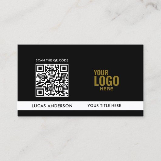 Carte De Visite Élégant logo GRIY QR code golden gradient diviseur (Devant)
