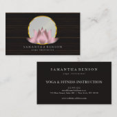 Carte De Visite Élégant Logo Lotus Or Moderne Stylish Cuivre (Devant / Derrière)