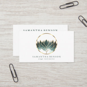 Carte De Visite Élégant Logo Lotus Or Moderne Stylish Cuivre