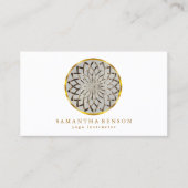 Carte De Visite Élégant Logo Lotus Or Moderne Stylish Cuivre (Devant)