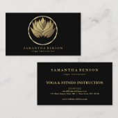 Carte De Visite Élégant Logo Lotus Or Moderne Stylish Cuivre (Devant / Derrière)