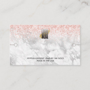 Carte De Visite Élégant logo Marbre Parties scintillant rose brace